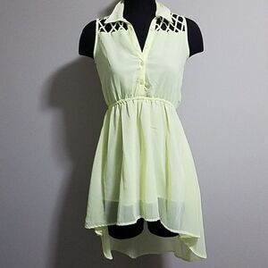 Live 4 Truth Yellow High Low Cage Top Dress (S)